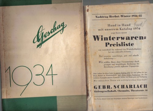 Antiker katalog geschag - katalog, 1934